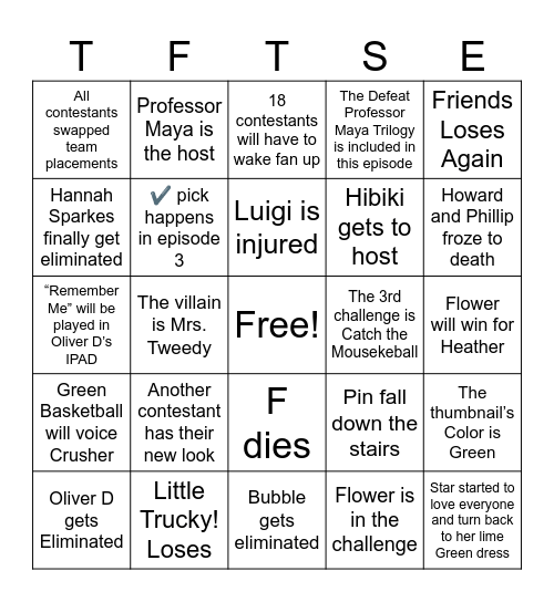 TFTSEAC 3 Bingo Card Bingo Card