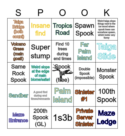 Spook Hunt 2026 Bingo Card