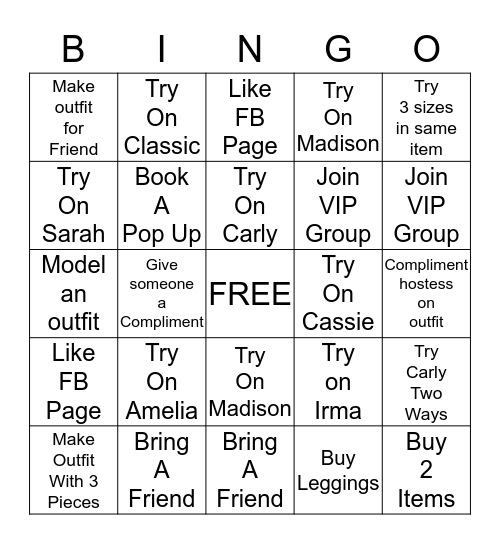 Lularoe Bingo Card