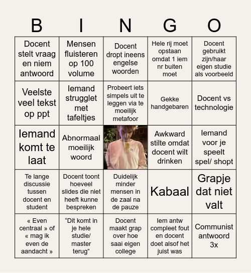 Hoorcollege Bingo Card