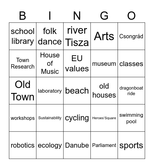 Welcome game Bingo Card