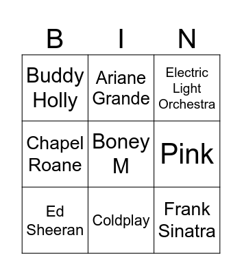 SNAP POP Bingo Card
