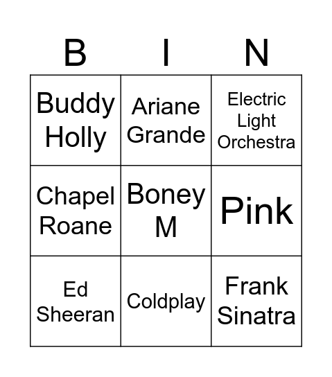 SNAP POP Bingo Card