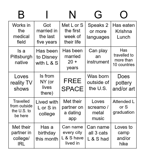 Find someone who... Bingo Card