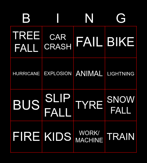 NEAR DEATH BINGO Card