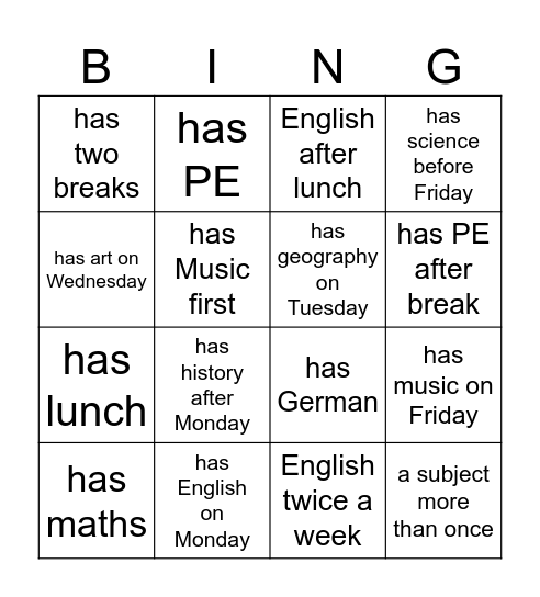 Find someone who has... Bingo Card