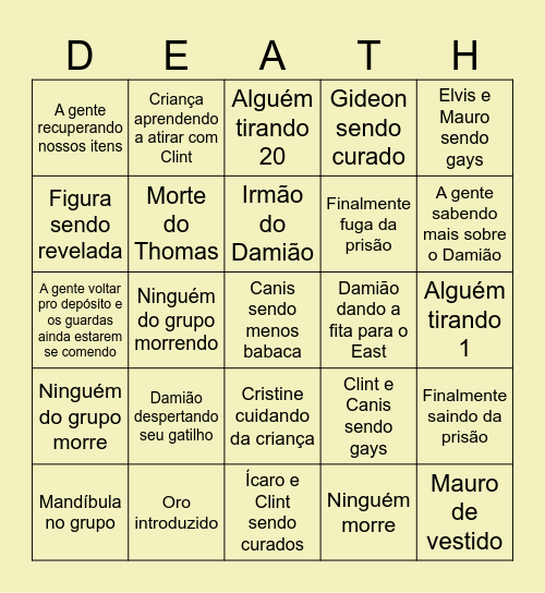 Deathtrigger Bingo Card