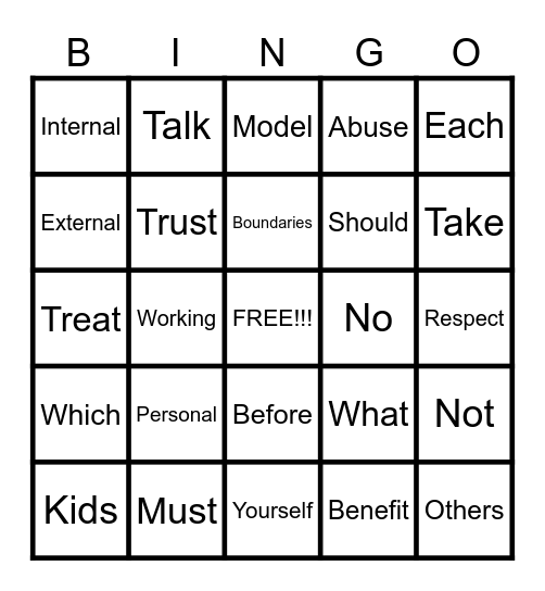 BOUNDARIES Bingo Card