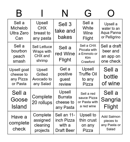 CPK Bingo Card