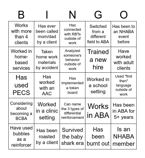 FSP Event Bingo! Bingo Card