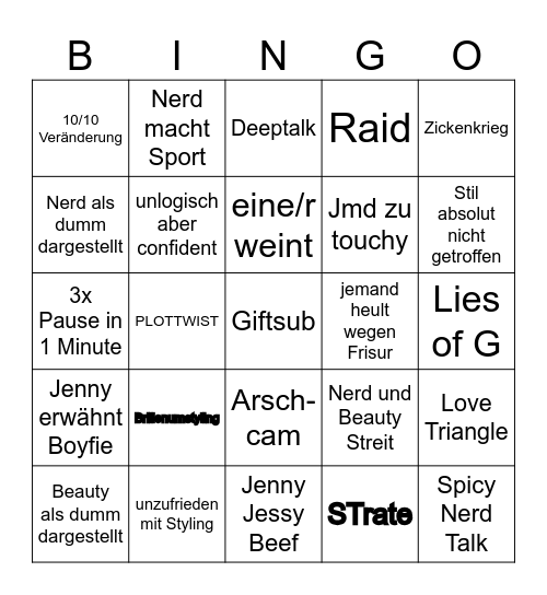Umstyling Bingo Card