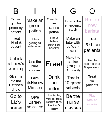 Animal hospital bingo Card