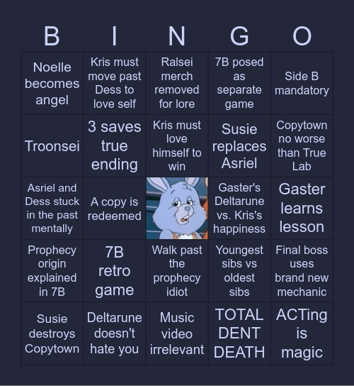 Deltarune Chapter 7 Bingo Card