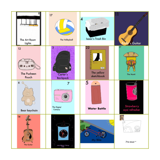 Drawing I Loteria Bingo Card