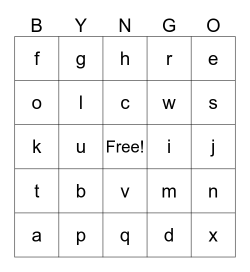 A Bingo Card