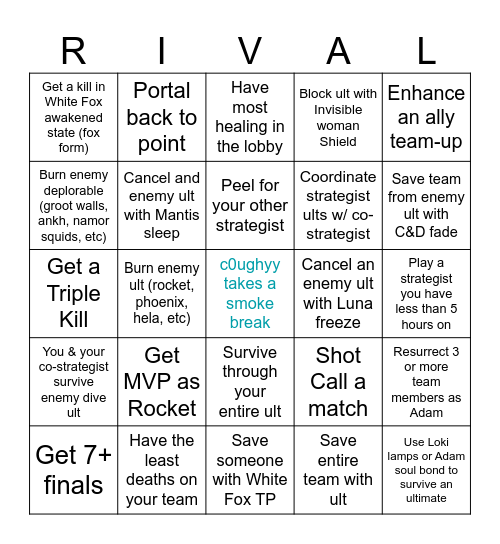 Tutorial Tuesday Support Bingo Card