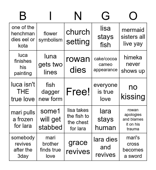 sayonara lara-chan Bingo Card