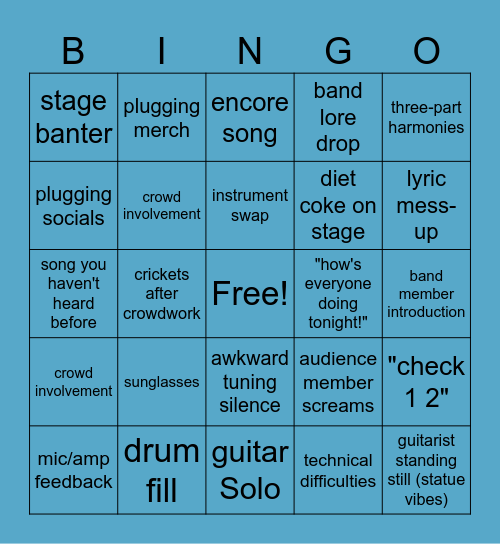 Band Bingo! Bingo Card