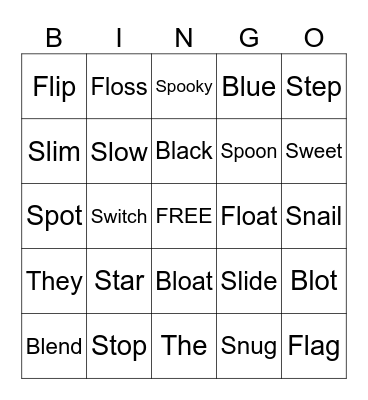 Blends Bingo Card