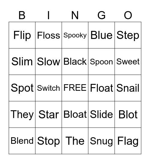 Blends Bingo Card