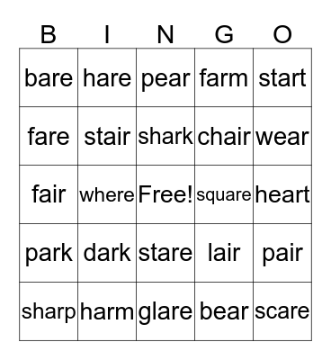 Sort  Bingo Card
