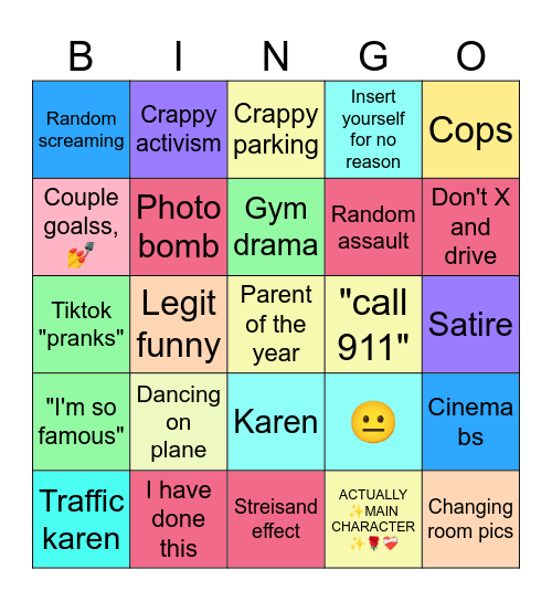 Main character Bingo Card