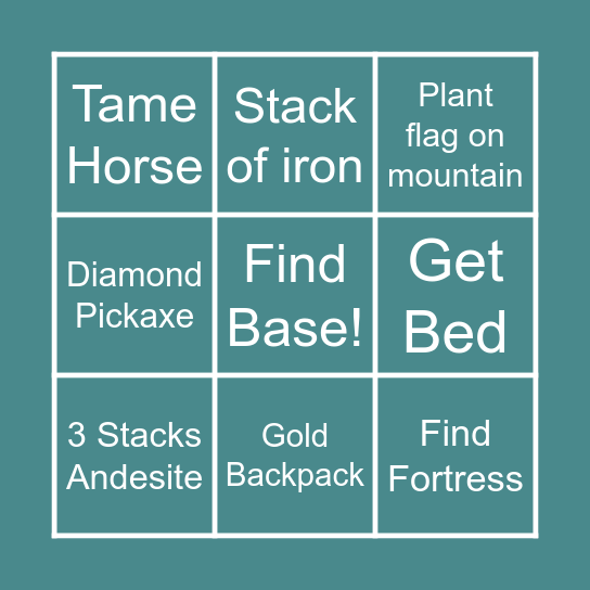 New World Bingo Card