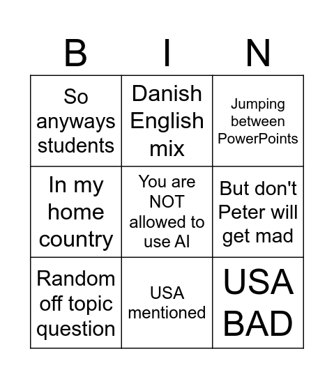 Azim-Bingo Card