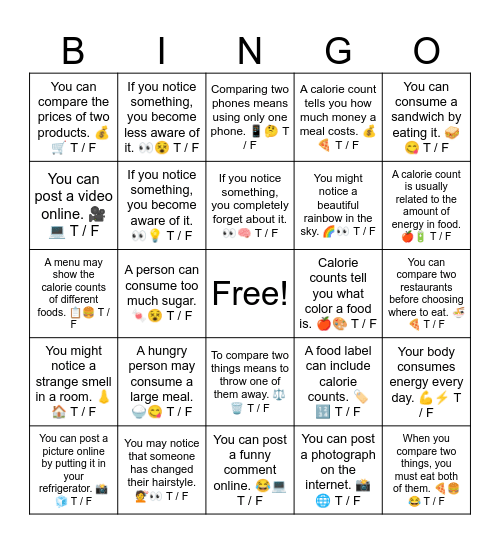 D2 L3 Bingo Card