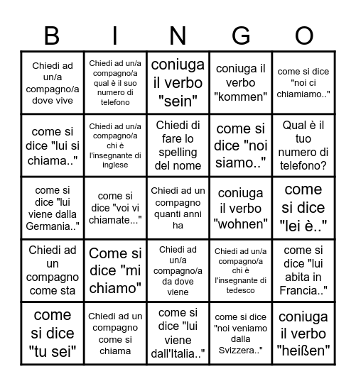 Das bin ich! Bingo Card