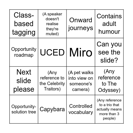 Passports & Content Metadata All Hands Bingo Card