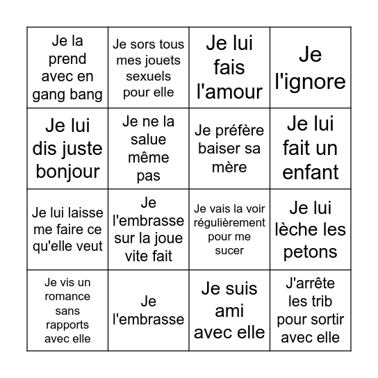 Célébrités #1 Bingo Card
