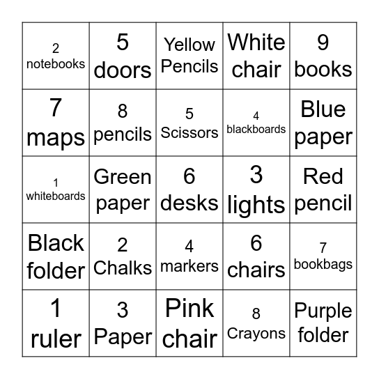 Mandarin2 Vocabulary review Bingo Card