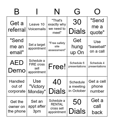 Phone Block Bingo Card