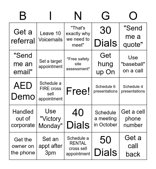Phone Block Bingo Card