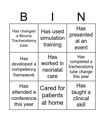 Healthcare Bingo Card