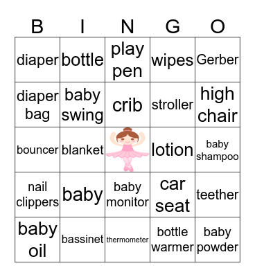 Baby Bingo  Bingo Card