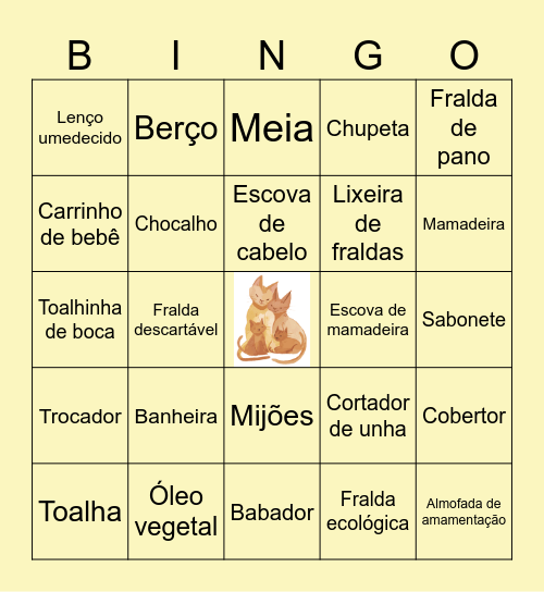 Bingo do Baby 2 Bingo Card