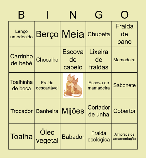 chá de Baby 2 Bingo Card