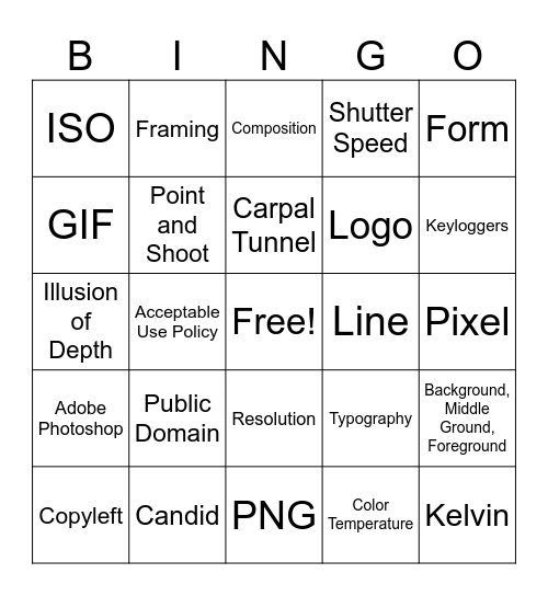 DIGITAL ART Bingo Card