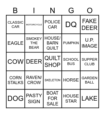 QUILT SHOP HOP Bingo Card
