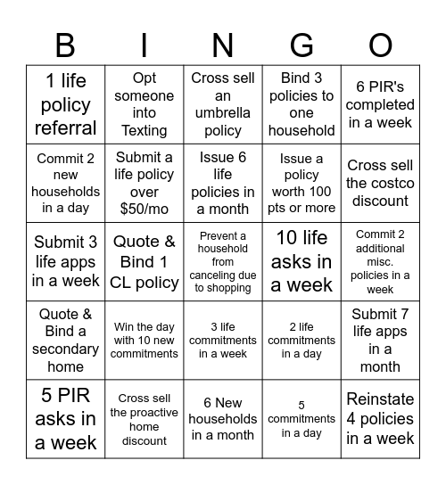 The Lea Agency Bingo - October Bingo Card