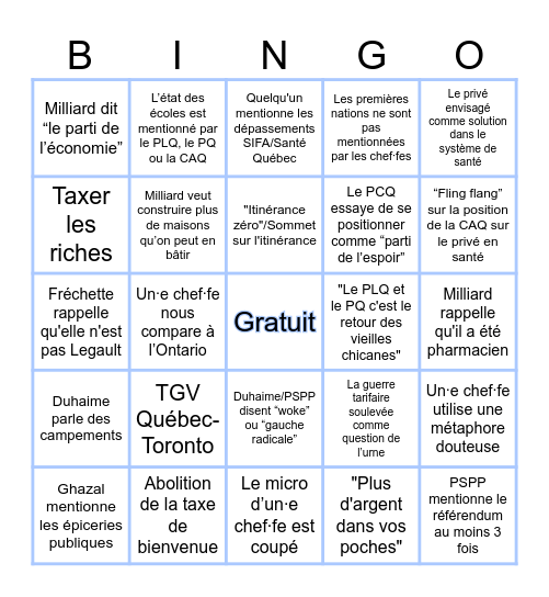 BINGO DES CHEF·FES 2026 Bingo Card