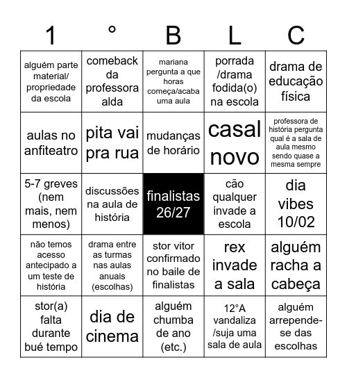 bingo 12°ano Bingo Card
