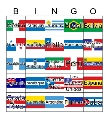 ¡Bingo de Banderas! Bingo Card