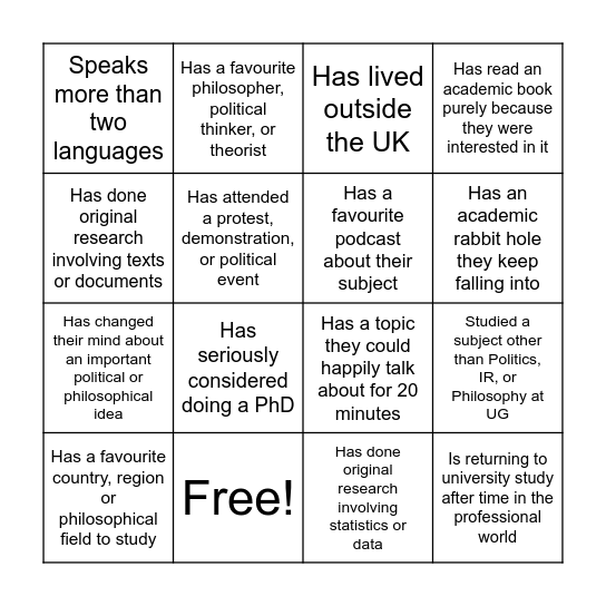 PPA PGT Bingo Card