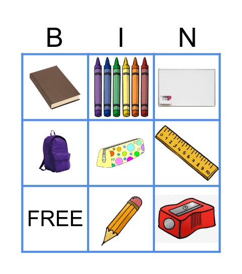AT SCHOOL Bingo Card