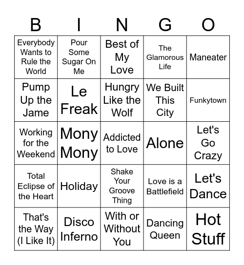 Music Singo #3 Bingo Card