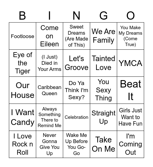 Music Singo #4 Bingo Card