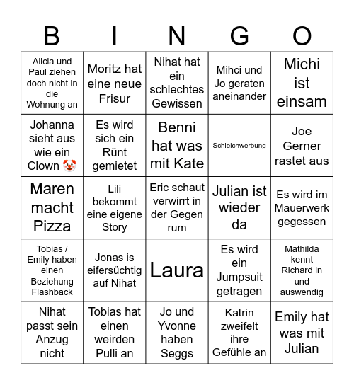 GZSZ Bingo Card